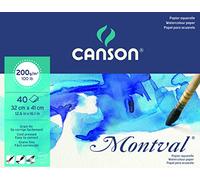 Canson Montval Papier aquarelle 32 x 41 cm 40 feuilles Blanc naturel