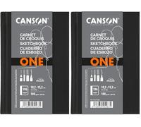 CANSON One - Carnet de croquis cousu 196 pages - 10,2 x 15,2 cm - 100g/m² (Lot de 2)