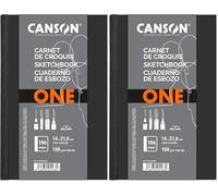 CANSON One - Carnet de croquis cousu 196 pages - 14 x 21.6 cm - 100g/m² (Lot de 2)