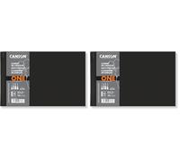 CANSON One - Carnet de croquis cousu 196 pages - Couverture rigide - 21,6 x 14 cm - 100g/m² - Blanc (Lot de 2)