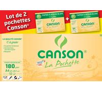 CANSON Papier à dessin "C" à Grain DIN A4 2er Set