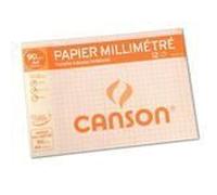 Canson-Infinity Pochette de 12 feuilles de papier millimétré Bistre A4 90 g