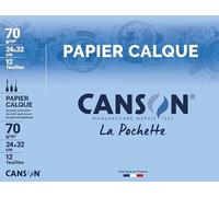CANSON - Pochette 12 feuilles de papier calque 24x32cm - 70g/m²