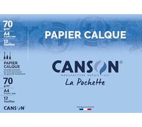 Canson Papier Calque Satin, Format A4, 70 G/M2, 12 Feuilles