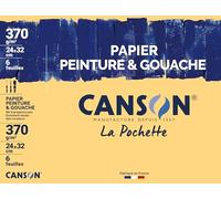 Lot de 10 Pochette 6 feuilles Peinture et Gouache 24x32 370g/m², grain léger blanc naturel