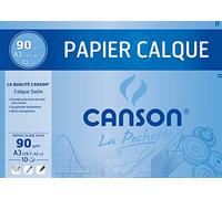 CANSON Pochette de 10 feuilles Papier calque Satin A3 90/95 g/m2