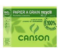 Canson - 200777100 - Pochette de 10 feuilles de papier dessin recyclé - 160 g - 24 x 32 cm