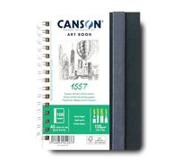 CANSON - Professional Book - Carnet spiralé 50 feuilles papier dessin blanc - Grain Léger - 120g/m² - 14.8x21cm - Blanc Naturel