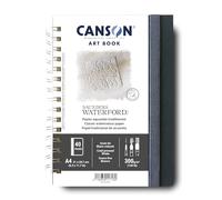 Canson Professional Book Lot de 20 feuilles de papier aquarelle grain fin 300 g/m² Couverture rigide Blanc A4 21 x 29,7 cm