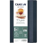 Canson Professional Book - Papier blanc pour dessin, grain fin, 224 g/m², couverture rigide, 14 x 21,6 cm, blanc naturel, 32 feuilles