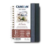 CANSON - Professional Book - Papier Dessin Couleur - Double Face : Grain Alvéolé Nid-D’Abeilles Et Grain Fin - 160g/m² - Carnet Spiralé - A5-14 -8x21cm - Blanc - 40 Feuilles