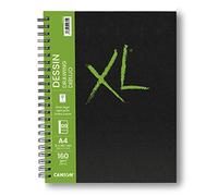 CANSON XL Art Book - Carnet spiralé 120 pages - Papier dessin - Grain léger - 21 x 29,7 cm - 160g/m² - Blanc