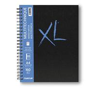 Canson Carnet spiralé XL Papier multitechnique Grain léger 160 g/m² A4 Blanc 60 feuilles