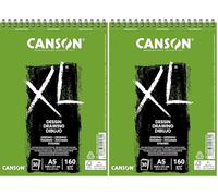 CANSON XL Dessin - Album spiralé 30 feuilles A5 160g/m² - Blanc (Lot de 2)