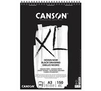 Canson-Infinity – Album spiralé XL Dessin noir – 20 feuilles A3 150 g/m²