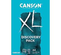 CANSON XL - Discovery Pack - Pochette 12 feuilles d'aquarelle et Mixed Media - 21x29,7 cm - Blanc