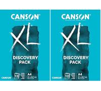 CANSON XL - Discovery Pack - Pochette 12 feuilles d'aquarelle et Mixed Media - 21x29,7 cm - Blanc (Lot de 2)