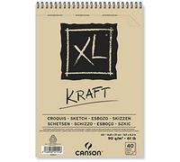 CANSON XL Kraft - Album 40 feuilles de papier kraft ligné et coloré A5 90g/m²