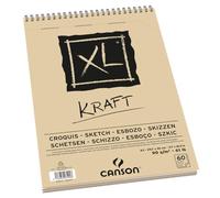 CANSON XL Kraft - Album 60 feuilles de papier kraft ligné et coloré A3 90g/m²