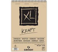 CANSON XL Kraft - Album 60 feuilles de papier kraft ligné et coloré A4 90g/m²