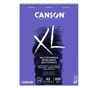 Canson Xl Mix Media Grain Moyen 300g Sur M², Bloc Spiralé Petit Côté 42 X 59,4cm