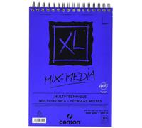 Canson-Infinity Album spirale XL® Mix Media A4 – 30 feuilles, 300 g, grain fin, blanc