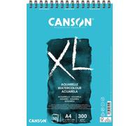 CANSON XL Watercolour 300gsm A4 Paper, Cold Pressed, Spiral Pad Short Side, 30 W