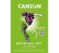 CANSON XSMART - Drawing Art - Bloc Papier dessin Blanc 40 Feuilles Double Face A4 21 x 29.7 cm - 150 g