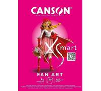 CANSON XSMART - Fan Art - Bloc Papier dessin Blanc 20 Feuilles A4 21 x 29.7 cm - 250 g
