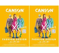 CANSON XSMART - Fashion design - Bloc Papier dessin Blanc 30 Feuilles A4 21 x 29.7 cm - 180 g (Lot de 2)