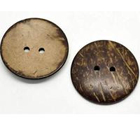 CansyY Lot de 12 grands boutons en noix de coco à coudre - Diamètre : 4,4 cm - 2 trous - Marron - Boutons XL - Boutons de vestes - Boutons de bricolage - Grands boutons à deux trous - Pour coudre
