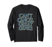 Can't Cancel Great Genes Funny Blue Patriotic Graphic Manche Longue