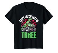 Can't Catch Me I'm 3 - Birthday 3rd Kids Monster Trucks T-Shirt
