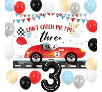 Cant Catch Me Im 3 Décorations d'anniversaire Voitures 3 Thème 3 ans Décorations d'anniversaire 3 ans