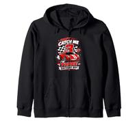 Can't Catch Me Im Three Birthday Boy Race Car Driver Racing Sweat à Capuche