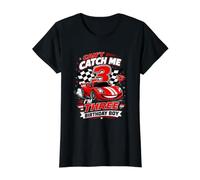 Can't Catch Me Im Three Birthday Boy Race Car Driver Racing T-Shirt Graphique avec Valeur