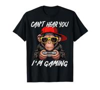 Can't Hear You I'm Gaming Monkey with Controller Cool Gamer T-Shirt