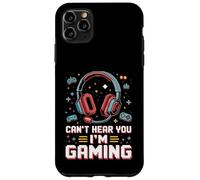 Cant Hear You Im Gaming Pixel Art Retro Headset Video Gamers Coque pour iPhone 11 Pro Max