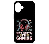 Cant Hear You Im Gaming Pixel Art Retro Headset Video Gamers Coque pour iPhone 16