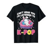 Can't Hear You I'm Listening To K-Pop Tee Kawaii Bunny K-Pop T-Shirt
