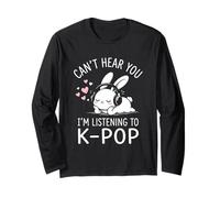 Can't Hear You (J'écoute de la K-Pop) Fun Cute Bunny K-Pop Manche Longue