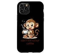 Cant Live Wout Coffee, Joli Singe, Dessin animé Coque pour iPhone 11 Pro