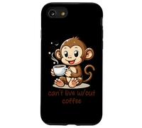 Cant Live Wout Coffee, Joli Singe, Dessin animé Coque pour iPhone SE (2020) / 7/8