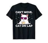 Can't Move Cat on Lap Cat Lover WFH Chaton Work From Home T-Shirt