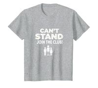 Can't Stand Join The Club! Ampudesign Humour T-Shirt, Enfant, Gris Chiné, 6 Ans