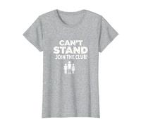 Can't Stand Join The Club! Ampudesign Humour T-Shirt, Femme, Gris Chiné, S