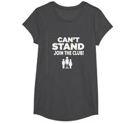 Can't Stand Join The Club! Ampudesign Humour T-Shirt, Fille, Chiné Foncé, L