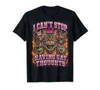 Cant Stop Having Gay Thoughts Funny Cat Meme T-Shirt