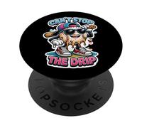 Can't Stop The Drip Baseball Player Melting Ice Cream Boys PopSockets PopGrip Adhésif