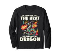 Can't Take Heat Don't Poke Dragon Funny Sdicton pour Enfants, Hommes et Femmes Manche Longue